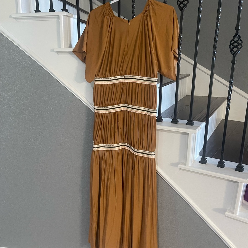 Zara Neutral Maxi Dress - Size L - NEW WITH TAGS